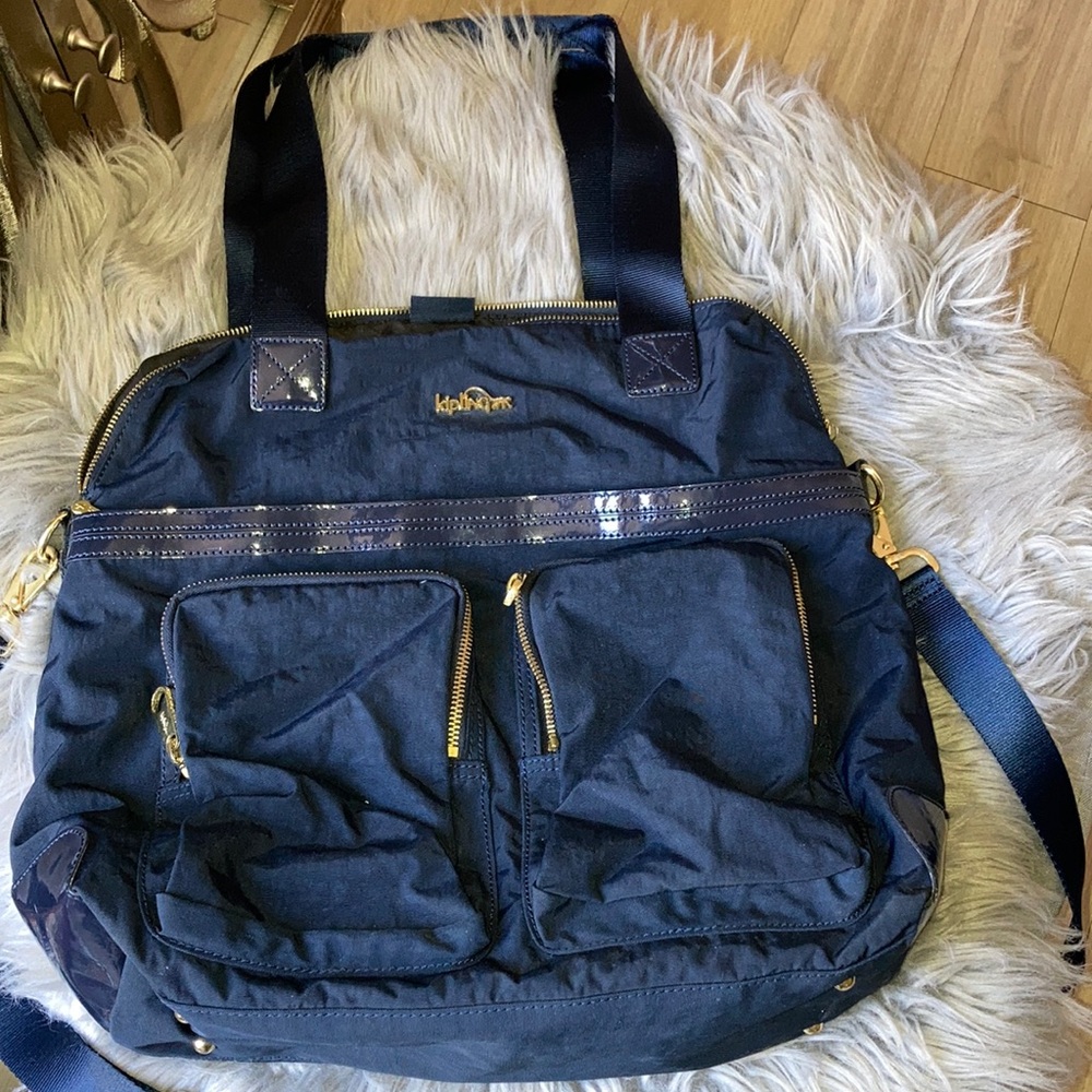 Kipling navy nylon tote bag